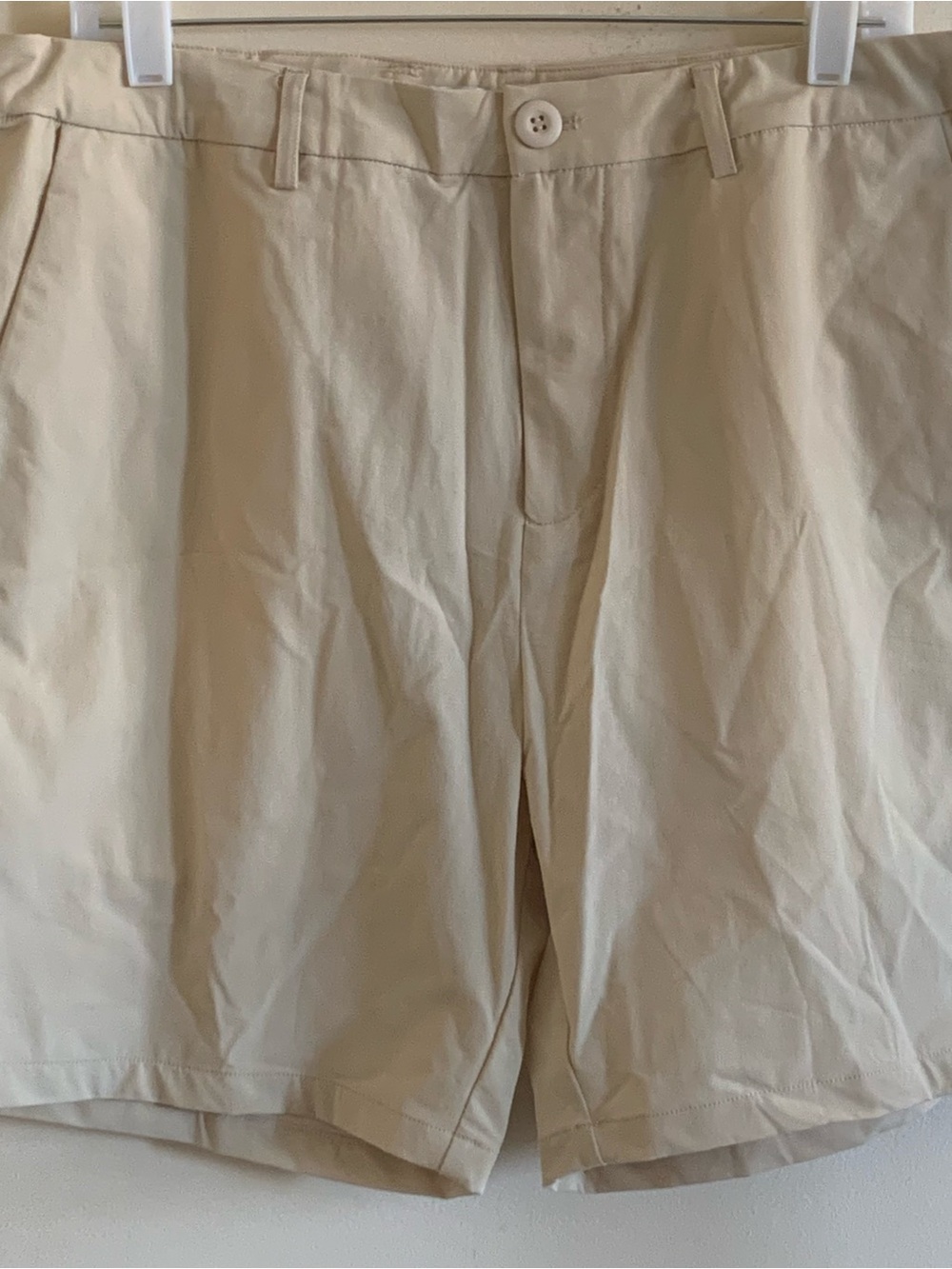 Men's Classic Nylon Blend Shorts in Light Beige